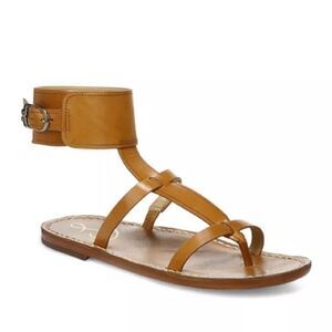 Sam Edelman Size 6.5 Brown Leather Mollie Ankle Cuff Thong Sandal Boho Summer